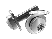 梅花槽盤(pán)頭螺釘和大平墊組合 ISO 10644