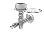 六角頭帶介自攻螺釘C型 JIS B1126